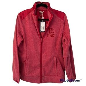 New with tags Cutter & Buck red fleece full zip sweater jacket L Spark Systems.